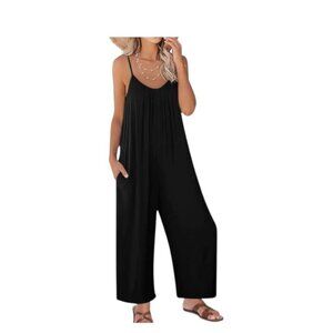 Wide Leg Jumpsuit Black Size XL